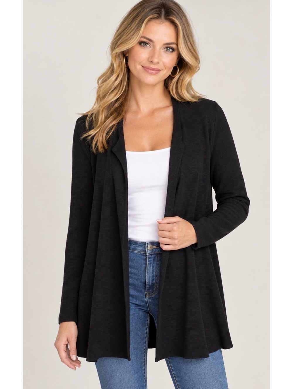Eileen Fisher Silk & Cotton Black Cardigan Size Large Petite